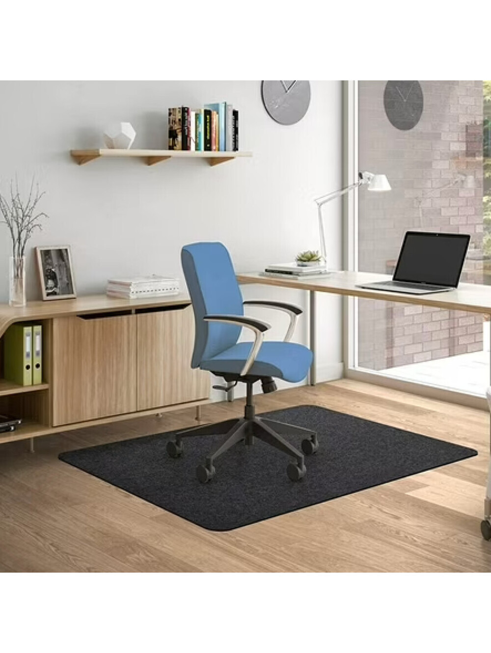 55"x35" Office Chair Mat for Hardwood Floors Non Slip Floor Protector Dark Gray